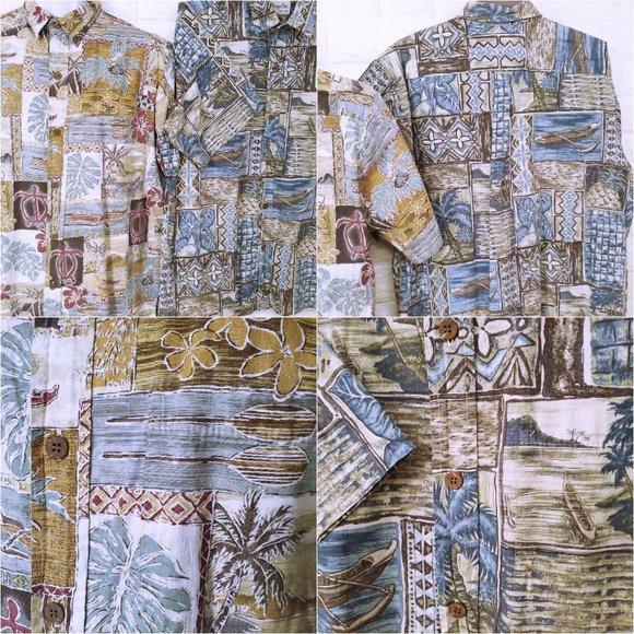 Lot of 2 Vintage Aloha Shirts Bishop Street Hawaii -L Pocket SSL Vents Tropical - Picture 5 of 12